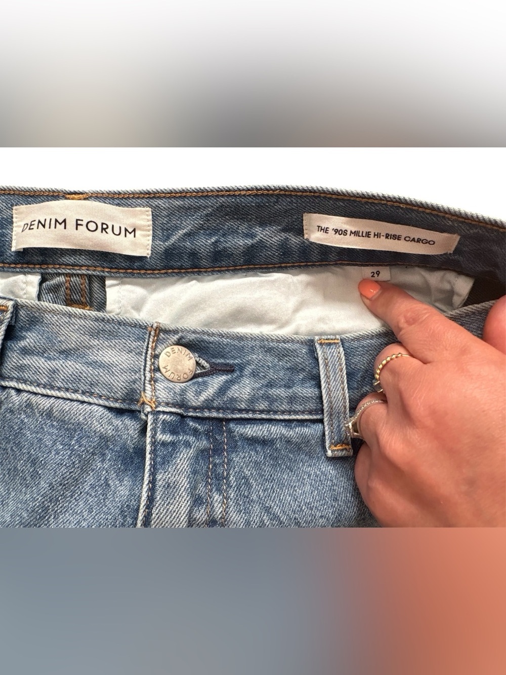Aritzia Denim Forum 100% cotton The 90s Millie Hi-Rise Cargo jeans women's 29 - Picture 4 of 11